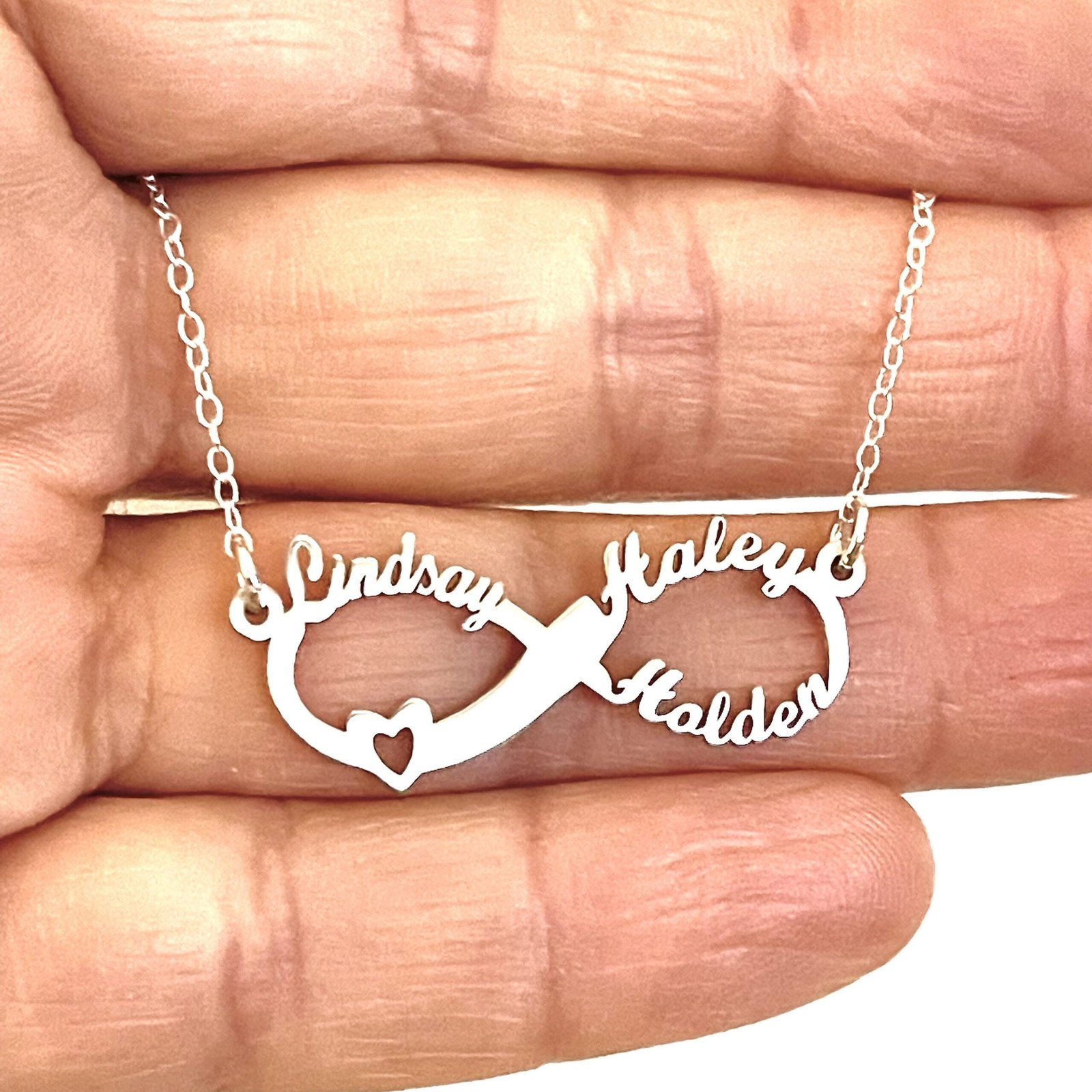 Personalized Sterling Silver Infinity Name Necklace, Dainty Infinity Necklace, 925 Silver Custom Name necklace Sterling Silver Infinity Name Necklace