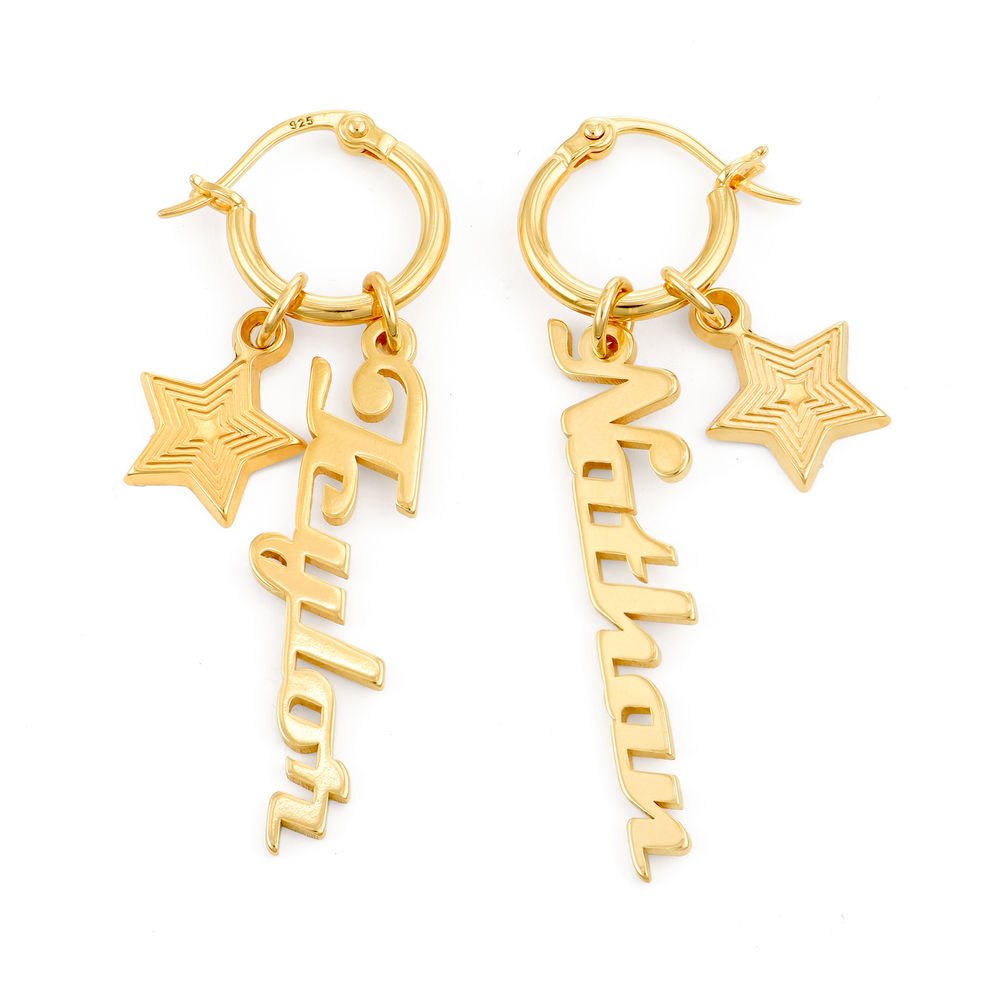 Siena Drop Name Earrings in Vermeil Nameplate Earrings