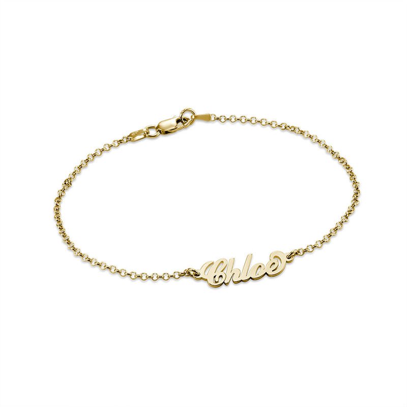 Tiny 18k Gold-Plated Carrie Personalized Bracelet Personalized Bracelet