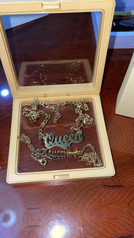 November Birthstone: Topaz and Citrine Guide Custom name necklace inside the FreddaName gift box